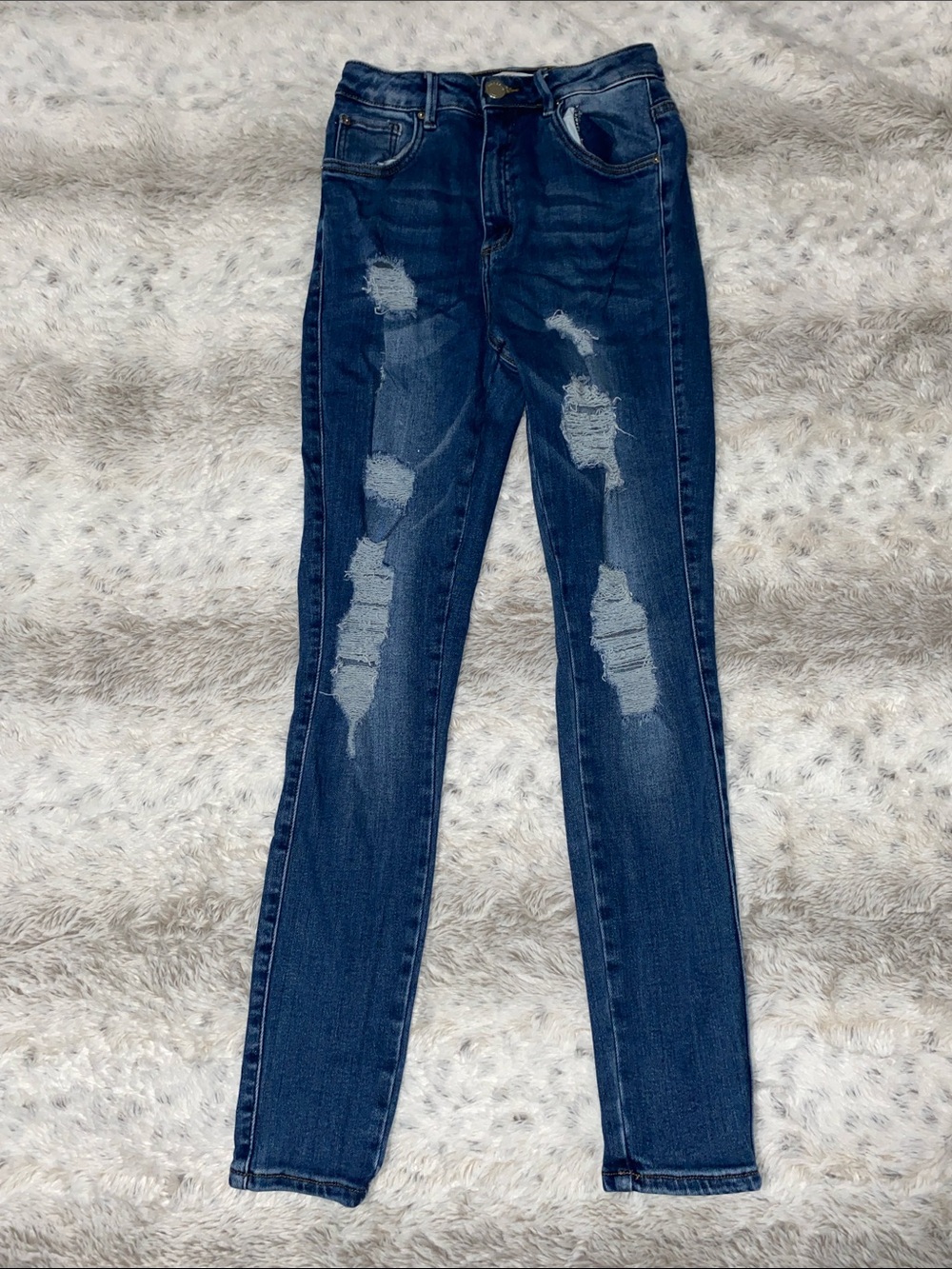 Malibu Dark Blue Ripped Skinny Jeans